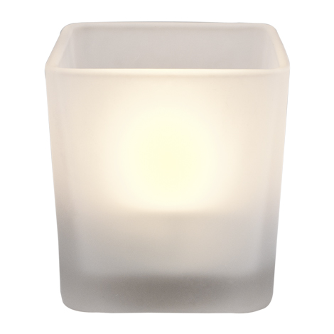 Светодиодная свеча, стеклянный подсвечник, квадрат FL 062