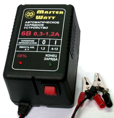 Автоматическое зарядное устройство 0,3-1,2А 6В для мото аккумуляторов