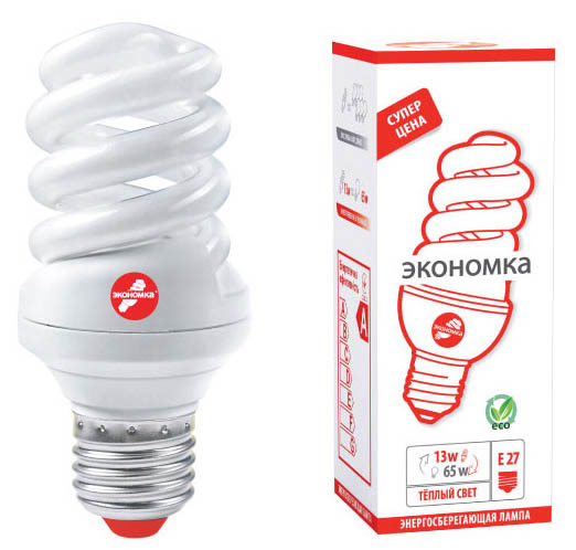Энергосберегающая лампа Экономка SPC 13w E 14-27
