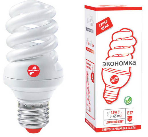 Энергосберегающая лампа Экономка SPC 13w E 14-42
