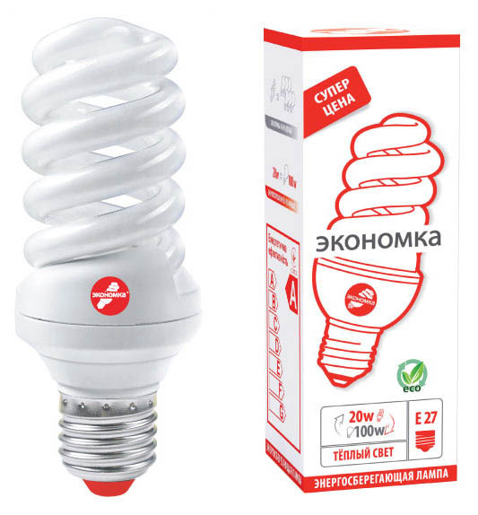 Энергосберегающая лампа Экономка SPC 20w E 27-42
