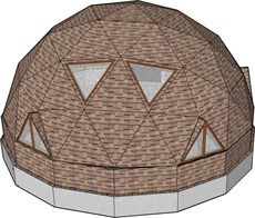 Энергосберегающий дом, каркас геодезического купола 10 м