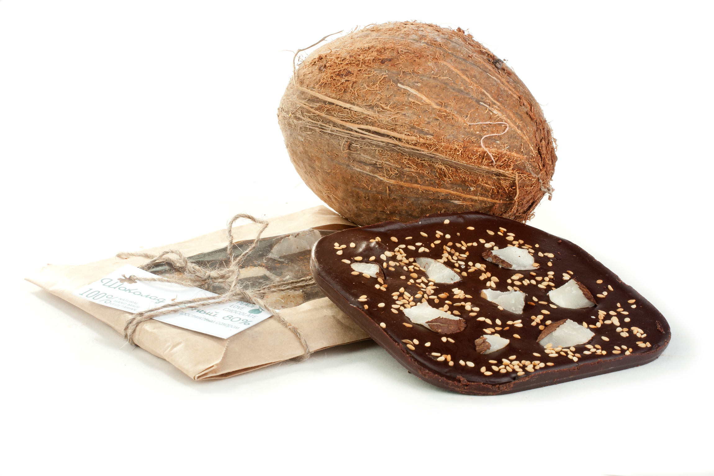 Плитка шоколада с кокосом