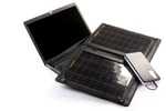 фото солнечное зарядное картинка Складная кожаная зарядная станция для ноутбука с аккумулятором - 20 Вт