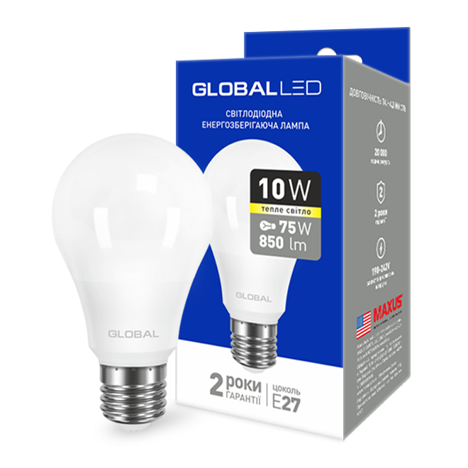 Светодиодная лампа Maxus LED GLOBAL A60 10Вт (163)