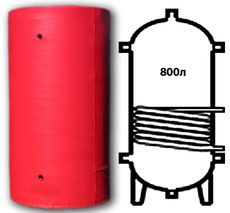 Тепловой аккумулятор ТА-800 (1 стальной змеевик)